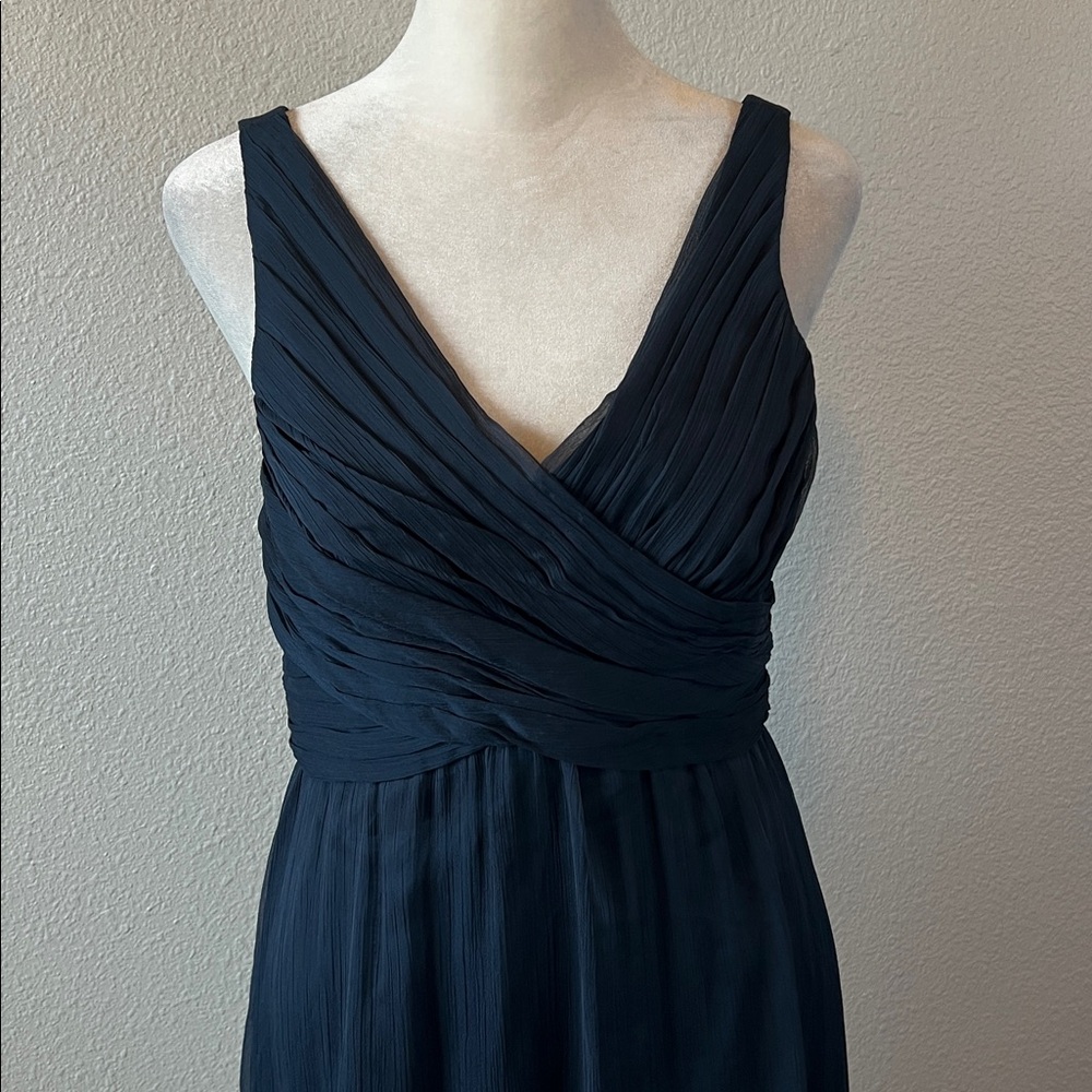 Anthropologie Bhldn Chiffon Semi Formal Maxi Dress Blue Size Small